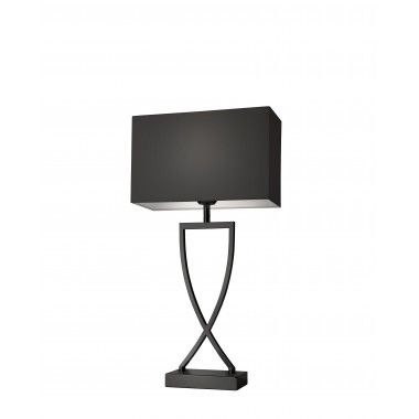 Lampe de table textile noir métal noir 52 cm TOULOUSE