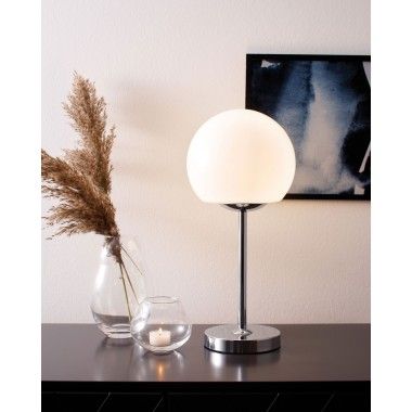 Lampada da tavolo design in metallo cromato 42 cm STIRLING