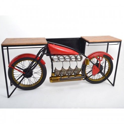 Motorcycle design red bar console 180 cm ARTISAN