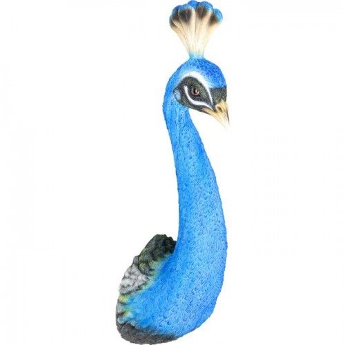 Blauwe pauwenkop wanddecoratie PAON