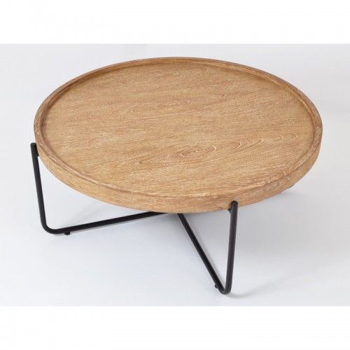 TIFFANY round wood and metal coffee table