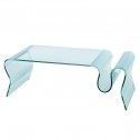 Curved glass coffee table 130 cm INFINITY