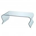 Gebogen glazen salontafel 120 cm INFINITY