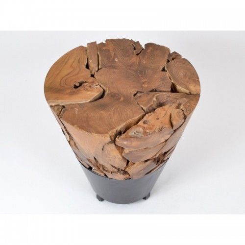 Bijzettafeltje in hout en metaal 58 cm CASTILLO
