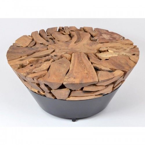 CASTILLO Couchtisch aus Holz und Metall 100 cm