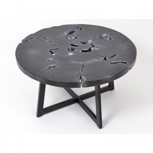 Round coffee table in teck 80 cm COUNTER DRIMMER - 1