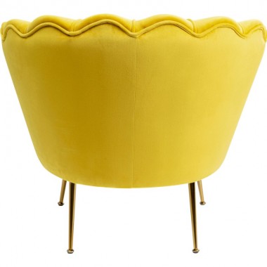 Fauteuil coquillage tissu jaune LILY