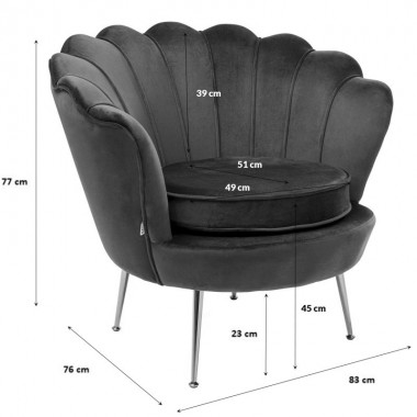 LILY zitkuipfauteuil in gele stof