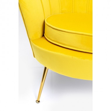 Fauteuil coquillage tissu jaune LILY