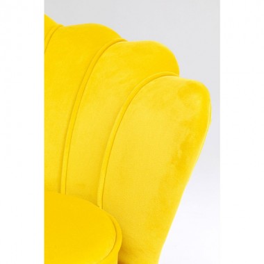 Poltrona con scocca in tessuto giallo LILY