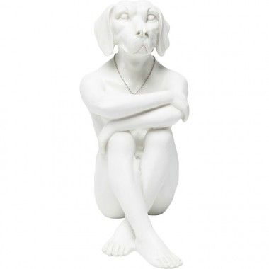 White Gangster Dog Decorative Figurine