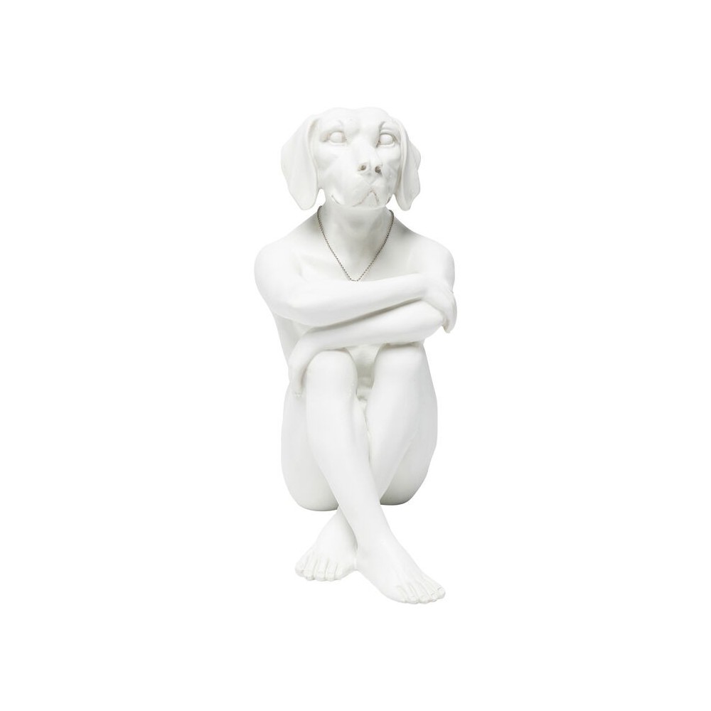 White Gangster Dog Decorative Figurine