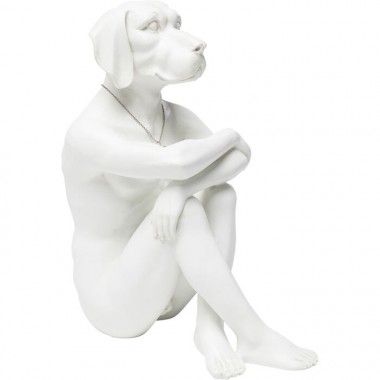 Figurina decorativa del cane gangster bianco