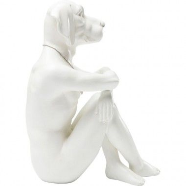 Estatueta decorativa de cachorro gangster branco