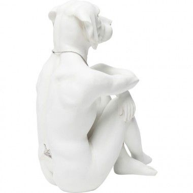 Estatueta decorativa de cachorro gangster branco