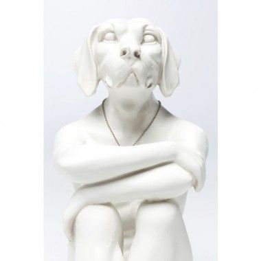 Wit decoratief standbeeld Gangster Dog Kare design - 9