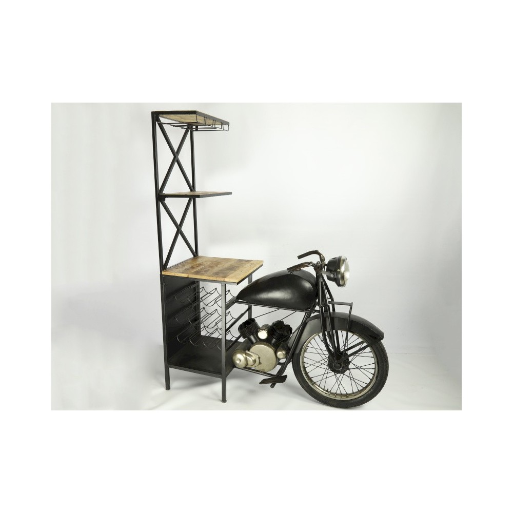 Bar noir design moto 182 cm ARTISAN DRIMMER - 1