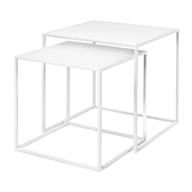 Set de 2 tables d'appoint blanche 40 cm FERA Blomus - 1