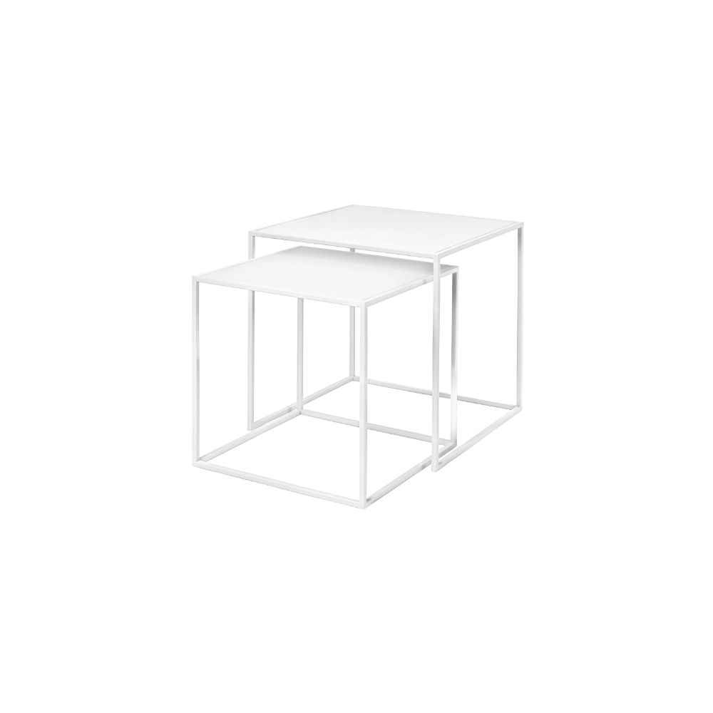 Set de 2 tables d'appoint blanche 40 cm FERA Blomus - 1