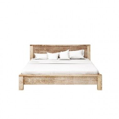 Bed 180 cm ethnic light wood PURO Kare design - 2
