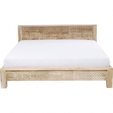 Bed 180 cm ethnic light wood PURO Kare design - 3