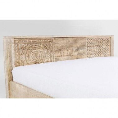 Bed 180 cm ethnic light wood PURO Kare design - 8
