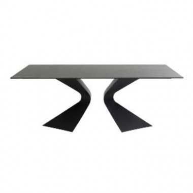 Table à manger céramique noir 180x90cm GLORIA Kare design - 1