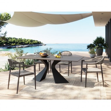 Zwarte keramische eettafel 180x90cm GLORIA Kare design - 3