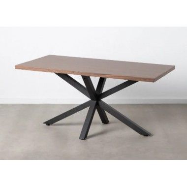 Rechteckiger Esstisch aus Holz und schwarzem Metall 160 cm MESA IXIA - 3