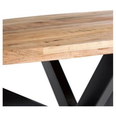 Table à manger ovale en bois et métal noir 160cm MESA IXIA - 5
