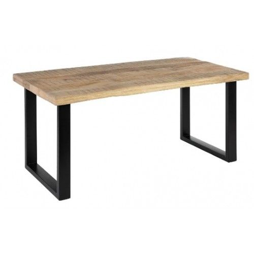 Table à manger rectangulaire en bois et fer 160cm MESA IXIA - 1