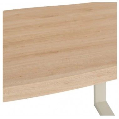 Table à manger rectangulaire en bois et métal crème 160cm MESA IXIA - 5