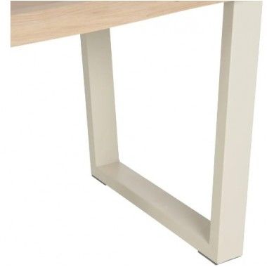 Table à manger rectangulaire en bois et métal crème 160cm MESA IXIA - 6