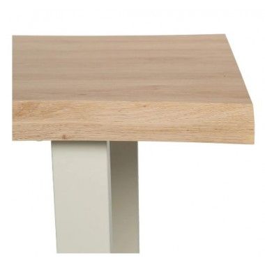 Table à manger rectangulaire en bois et métal crème 160cm MESA IXIA - 7