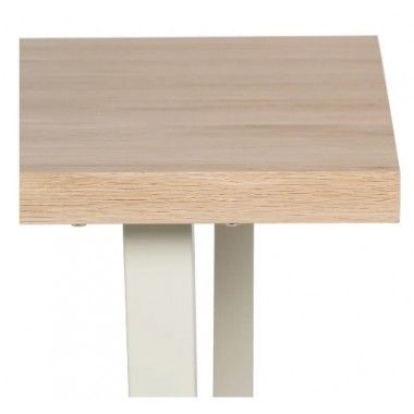 Table à manger rectangulaire en bois naturel et métal crème 150cm MESA IXIA - 4