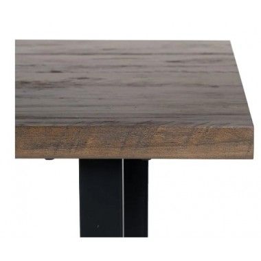 Table à manger rectangulaire en bois marron et métal noir 150cm MESA IXIA - 4