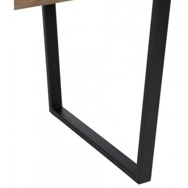 Table à manger rectangulaire en bois marron et métal noir 150cm MESA IXIA - 6