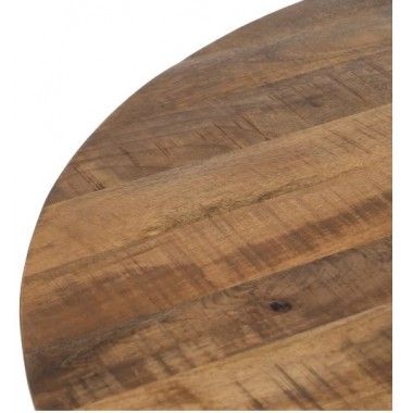 Table à manger ronde en bois et fer noir 130cm MESA IXIA - 4