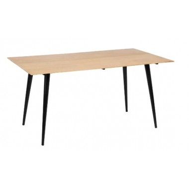 Table à manger rectangulaire en bois clair et fer noir 160cm MESA IXIA - 1
