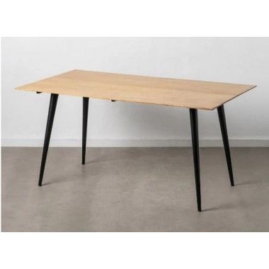 Table à manger rectangulaire en bois clair et fer noir 160cm MESA IXIA - 3