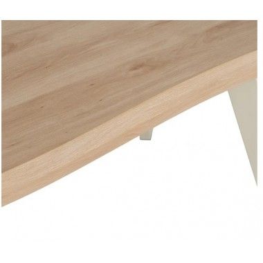 Table à manger rectangulaire en bois naturel et métal crème 180cm MESA IXIA - 5