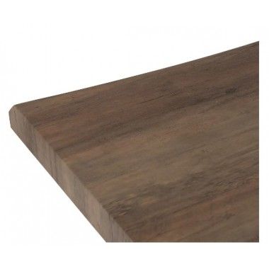 Table à manger rectangulaire en bois marron et métal noir 180cm MESA IXIA - 3
