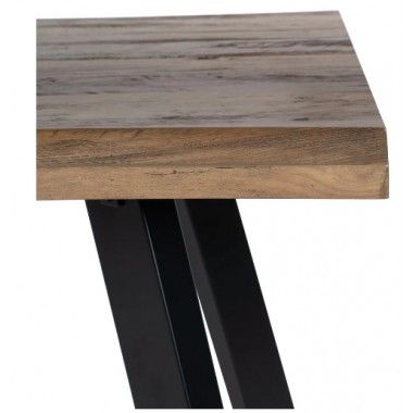 Table à manger rectangulaire en bois marron et métal noir 180cm MESA IXIA - 6