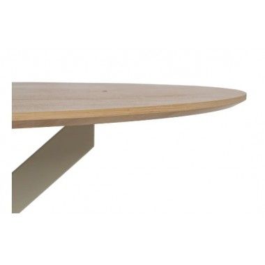 Table à manger ronde design original et métal crème 120cm MESA IXIA - 4