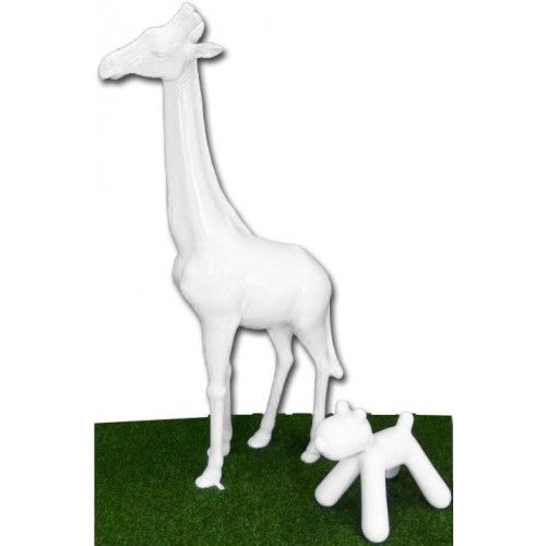 Statue Girafe lacquered white By-Rod - 1