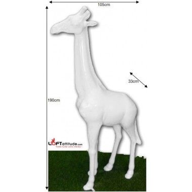 Statue Girafe lacquered white By-Rod - 2