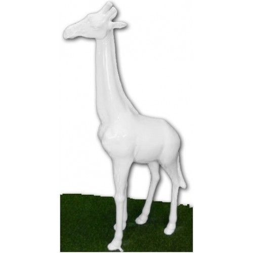 Statue Girafe blanche laquée