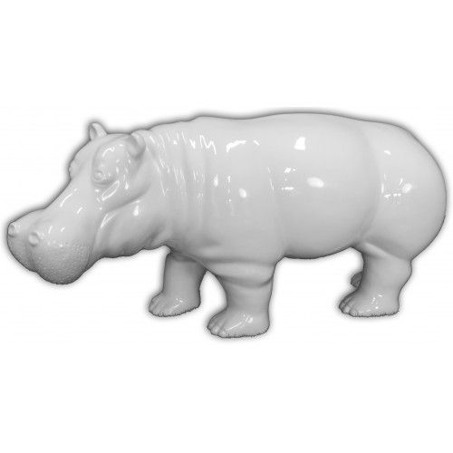 Hippopotame blanc en résine