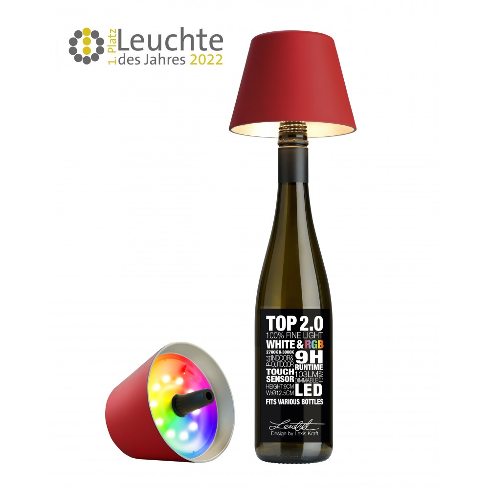 Lampe bouteille rechargeable RGBW rouge TOP 2.0 SOMPEX SOMPEX - 1