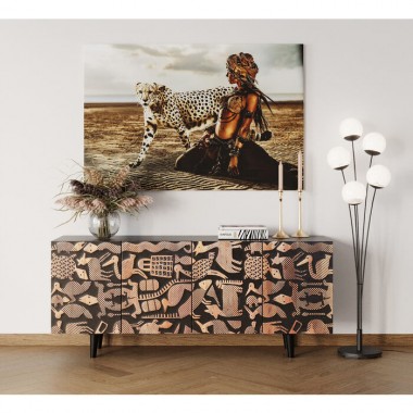 Tableau verre femme guépard 100x150cm désert BEAUTY Kare design - 3